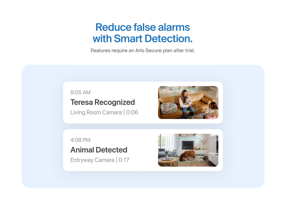 Arlo Secure app Smart Detection benefits