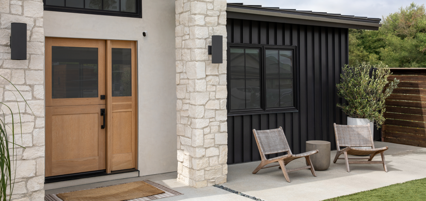 Arlo Pro 6 mounted above front door of a house