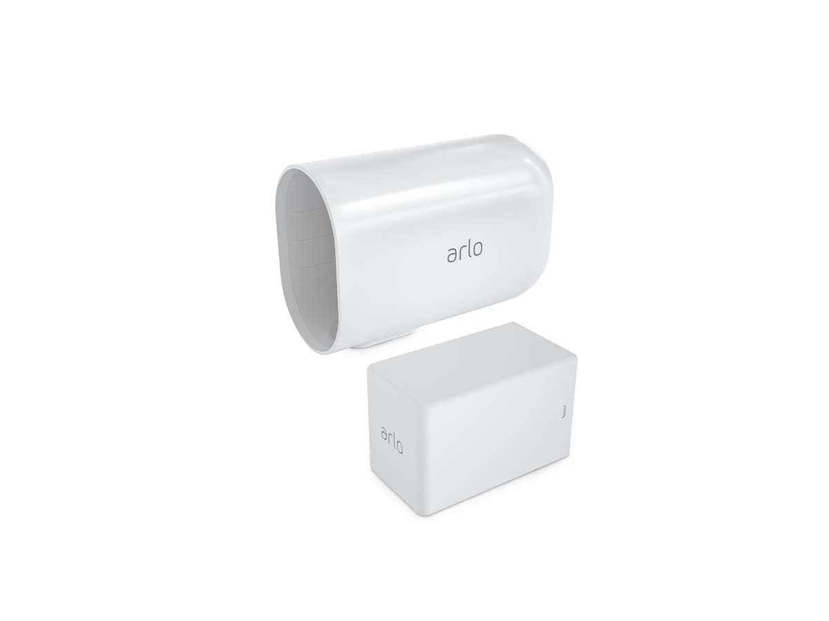 White XL camera housing and rechargeable battery