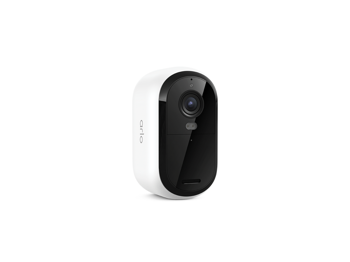 Arlo Essential 3rd Gen camera in white facing right