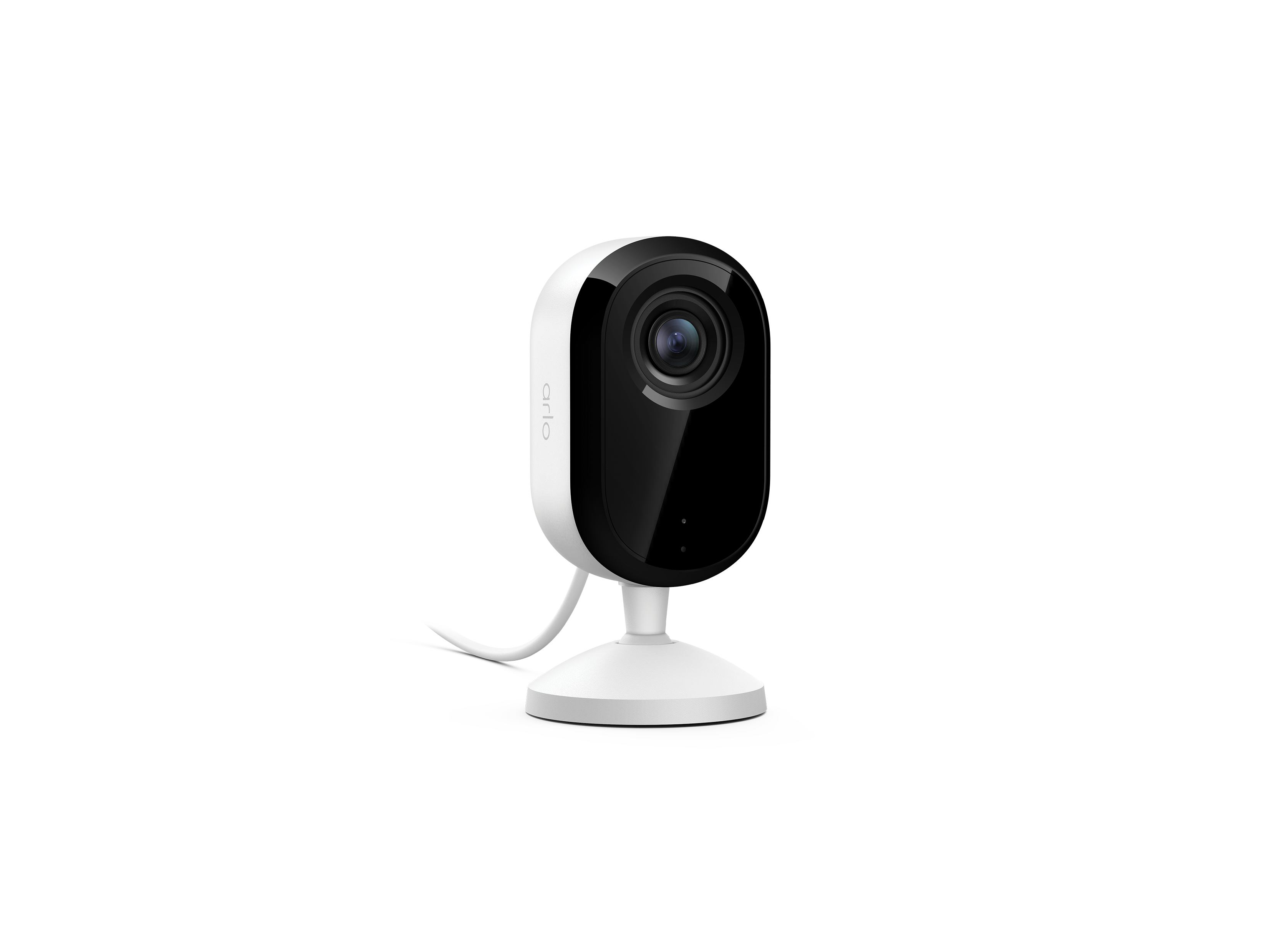 Arlo Essential 3rd Gen Indoor camera in white facing right