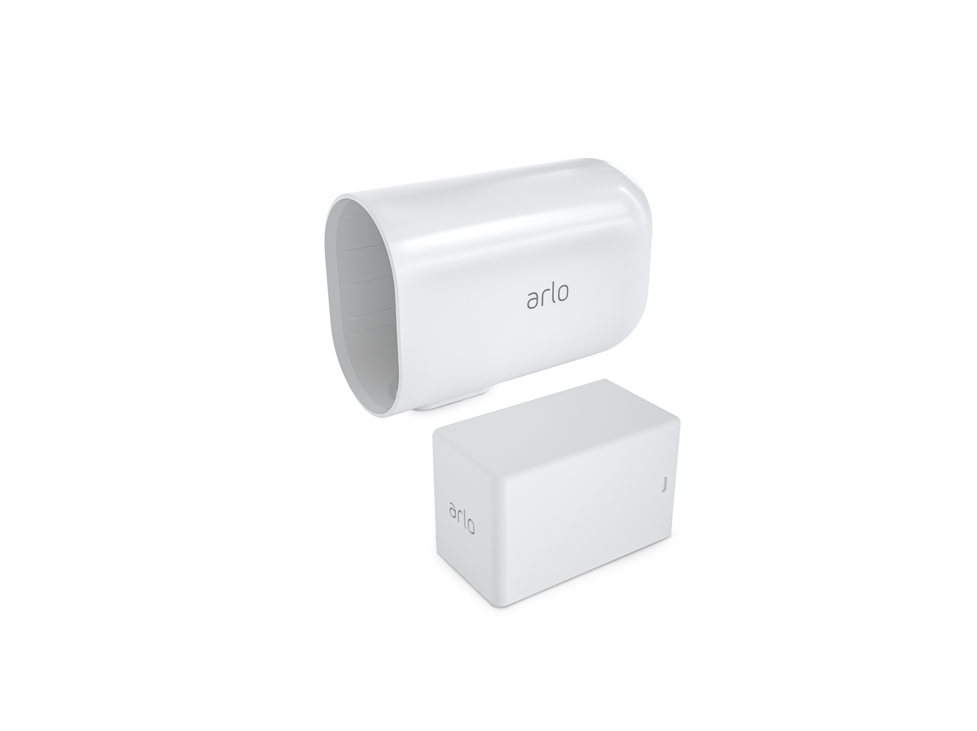 White XL camera housing and rechargeable battery