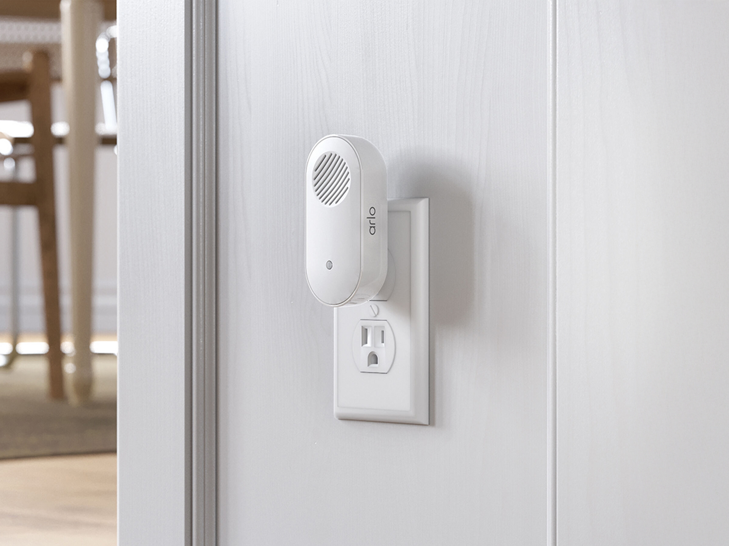 A Chime 2 plugged into a wall socket