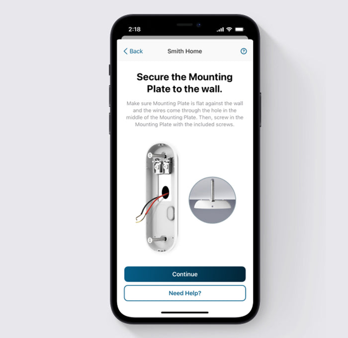 Arlo Secure app with Arlo Video Doorbell directions