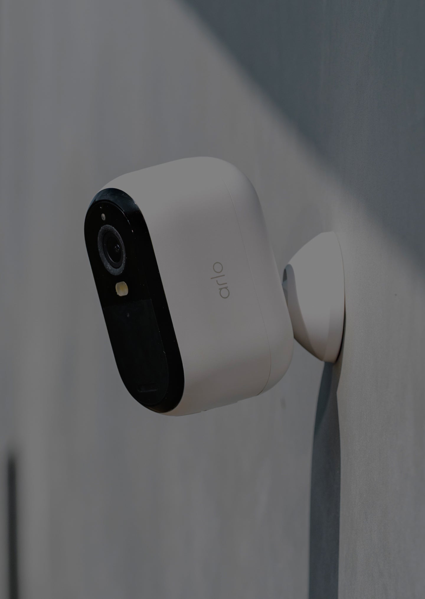 Arlo Essential security camera (3rd Gen) mounted on a wall