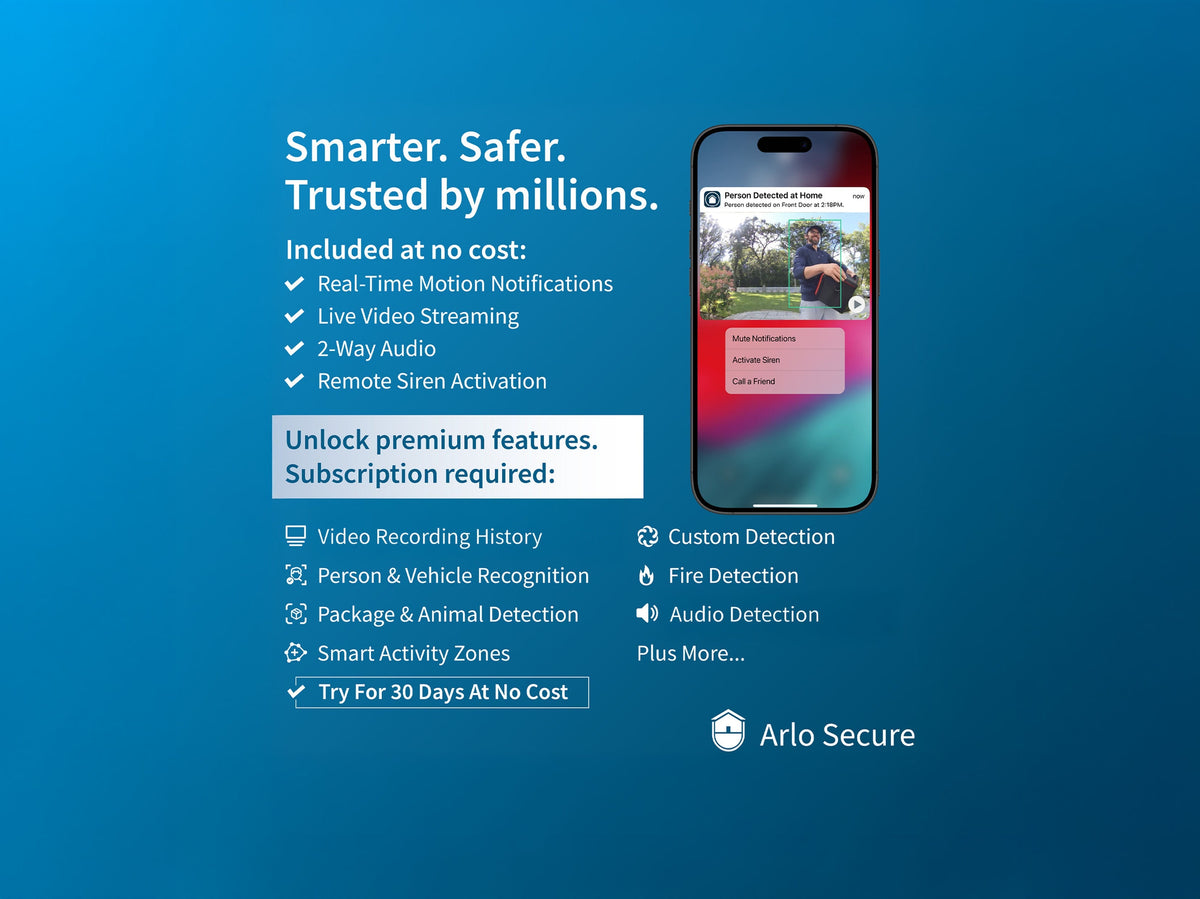 Phone with Arlo Secure notifications screen